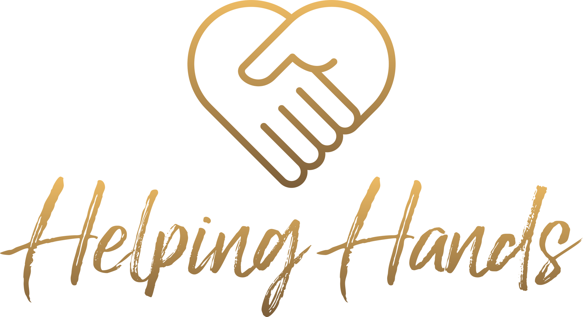 Gold logo featuring two hands joined in the shape of a heart, with the text 