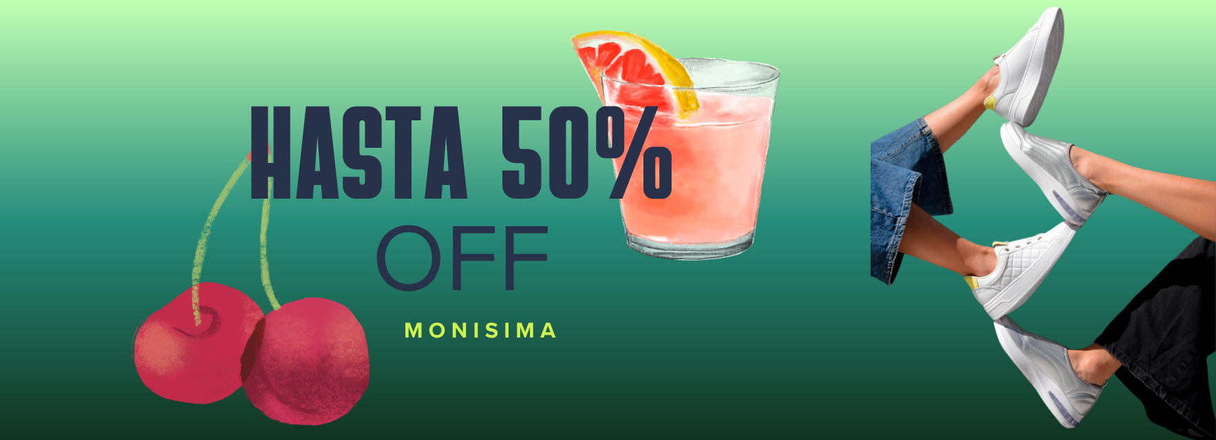 Anuncio de una tienda, con texto 