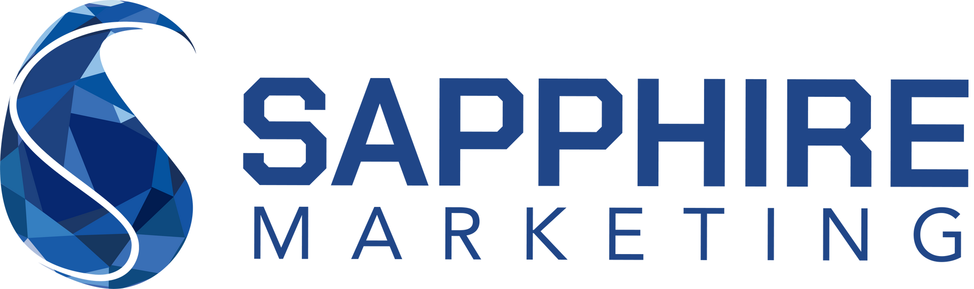 A logo for sapphire marketing with hearts and flags