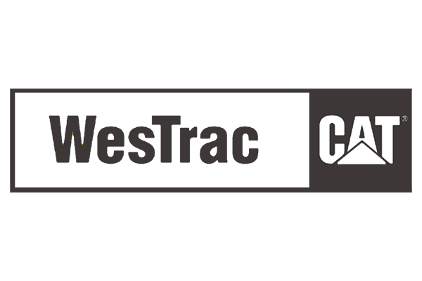 The logo for westrac cat is black and white.