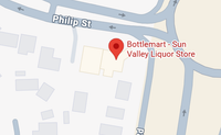 Map pinpoints Bottlemart - Sun Valley Liquor Store on Philip St.