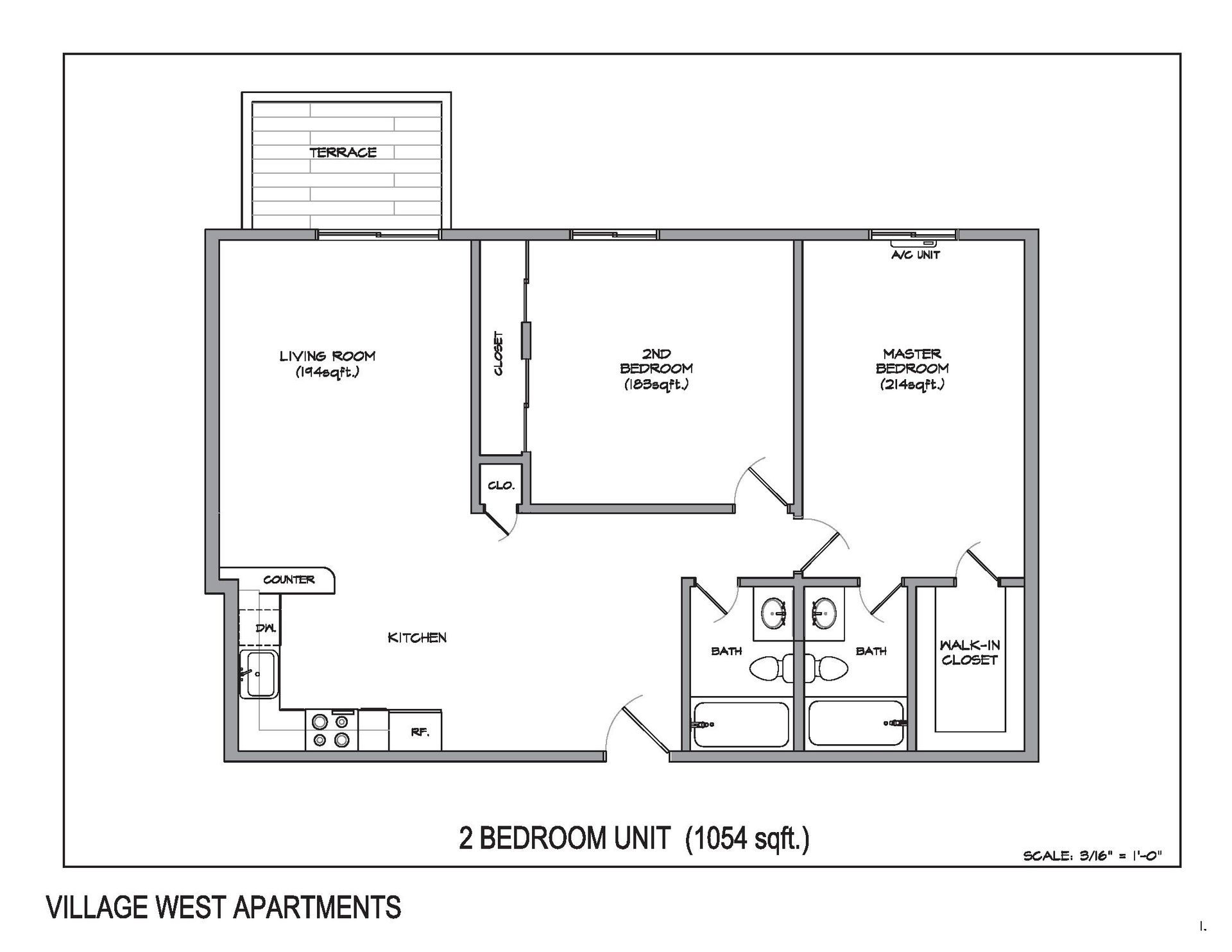 2 Bedroom, 2 Bathroom Floor Plan 5