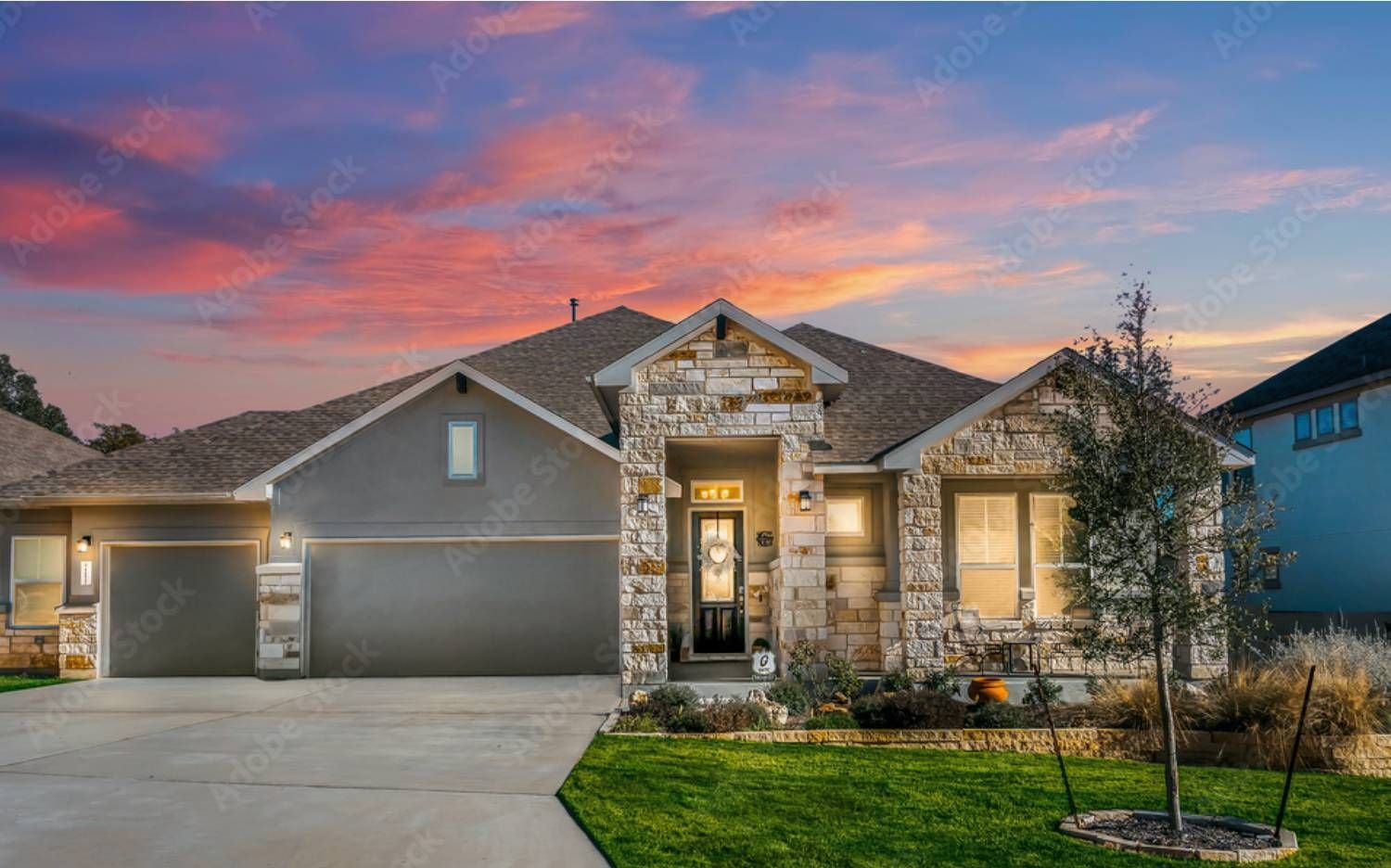 A new home with a lush green yard at DIY Flat Fee near Lexington, KY