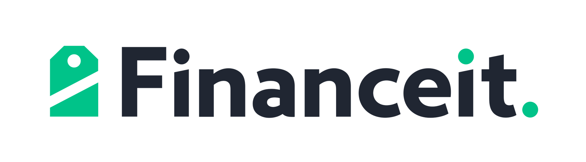 Le logo de financeit est vert et noir sur fond blanc.