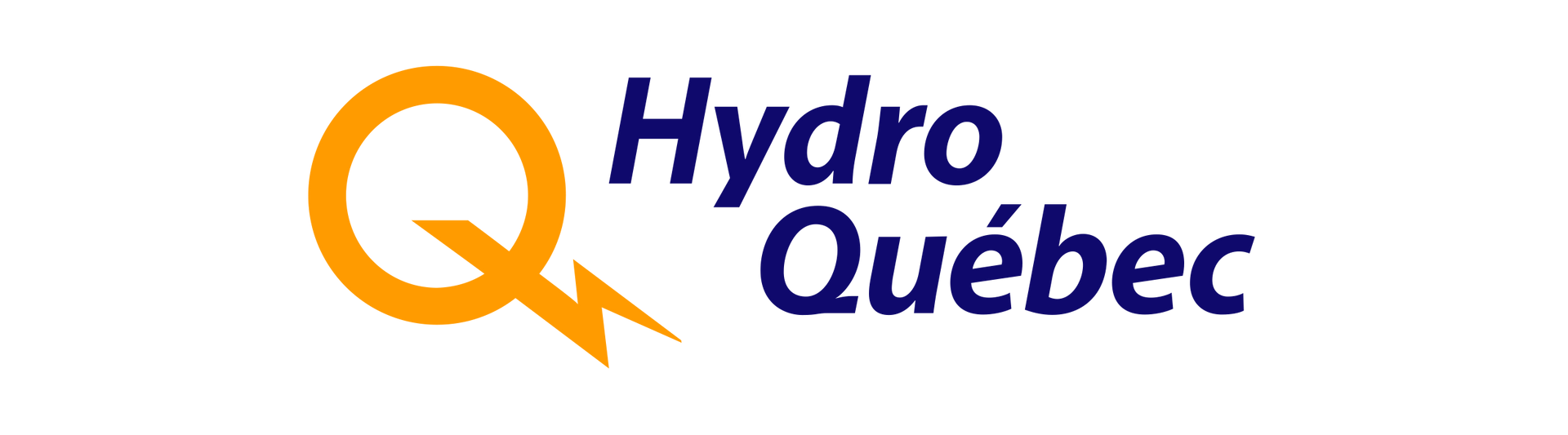 Un logo pour Hydro Québec est affiché sur un fond blanc