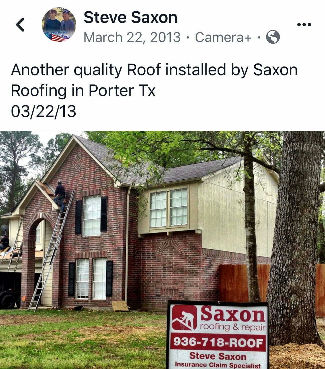 Another quality roof installed by saxon roofing in porter tx