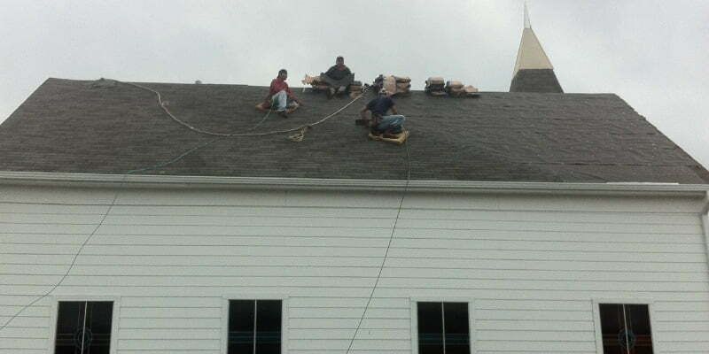 Riverside Methodist Church Project Nailing Shingles