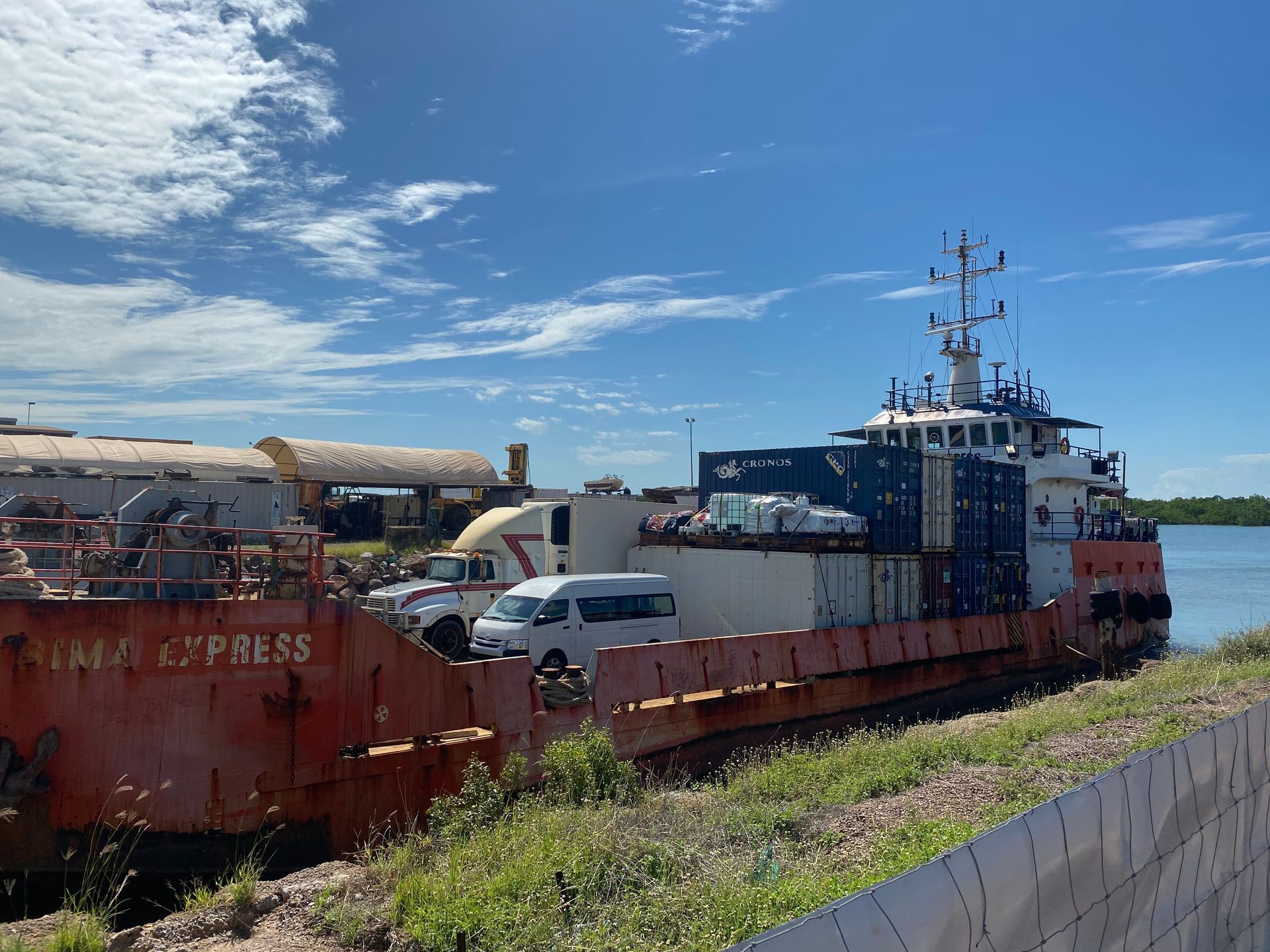 Rusty cargo ship 