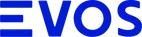 the word evo is written in blue on a white background .