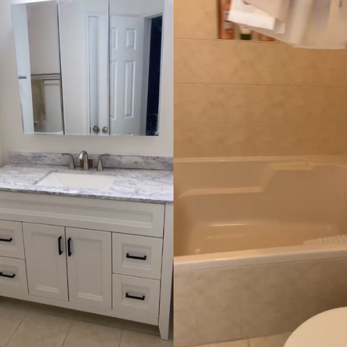 Residential bathroom renovation Leesburg VA — tile and vanity upgrade