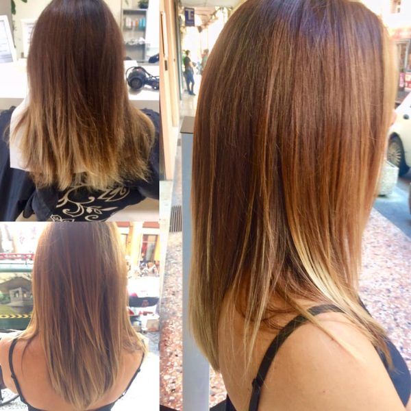 capelli lisci con shatush