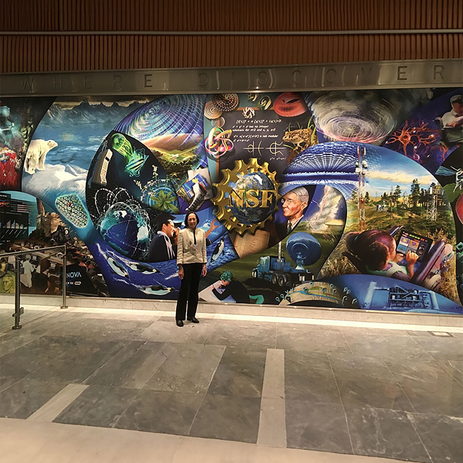 Mural: Mixed-media 40'x10' focal mural displayed at the entrance of the National Science Foundation headquarters