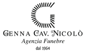 A black and white logo for genna cav nicolo agenzia funebre dal 1964