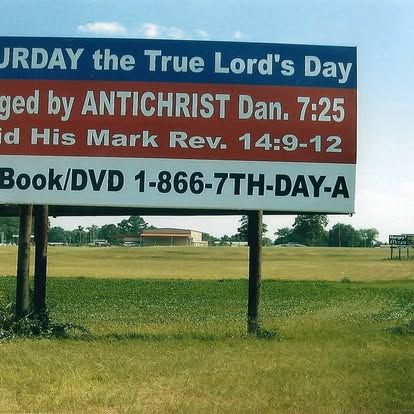 A billboard for sunday the true lord 's day