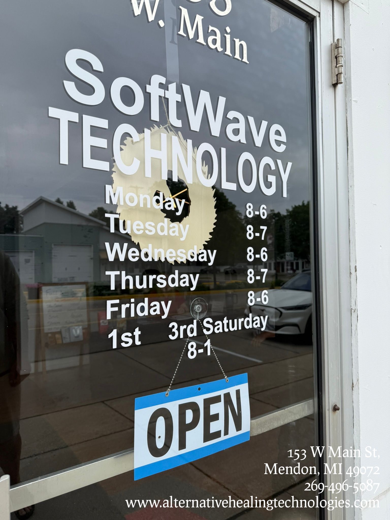 A storefront door with 