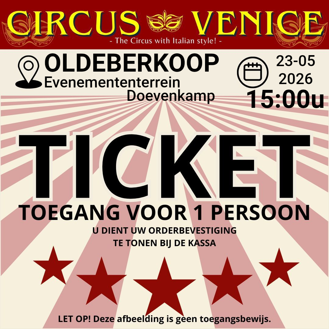 TICKET OLDEBERKOOP ZATERDAG 23 mei 2026 Tijd:15:00 uur