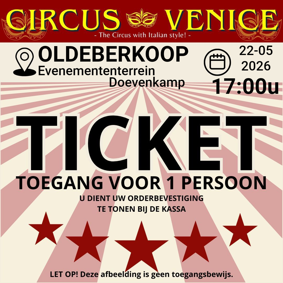 TICKET OLDEBERKOOP VRIJDAG 22 mei  2026 Tijd:17:00 uur