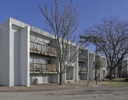 The Village on University Building Exterior Winter