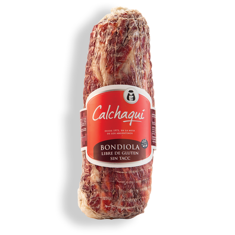 Un trozo de carne con una etiqueta roja que dice calchaqui