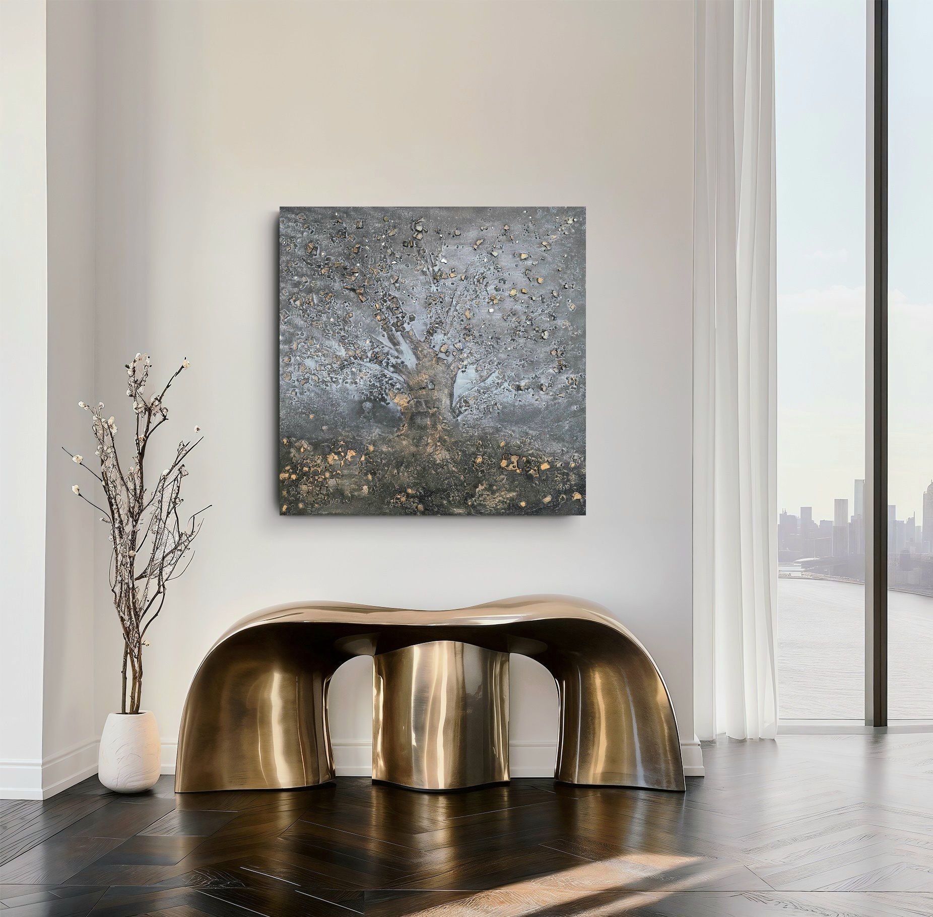 Lebensbaum 80/80 cm - bb-art.ch - Kundenauftrag
Acrylbild abstrakt Mixed Media