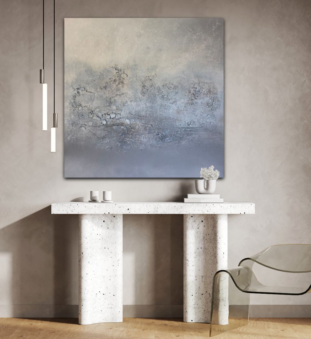 - emotions in blue - 100/100cm - bb-art.ch
Acrylbild abstrakt auf Leinwand, Mixed Media, Atelier & Galerie - Brigitte Bieri - Bad Ragaz