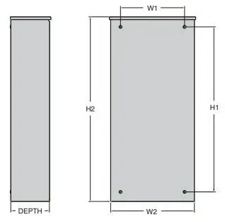 A drawing of a cabinet with measurements on it.