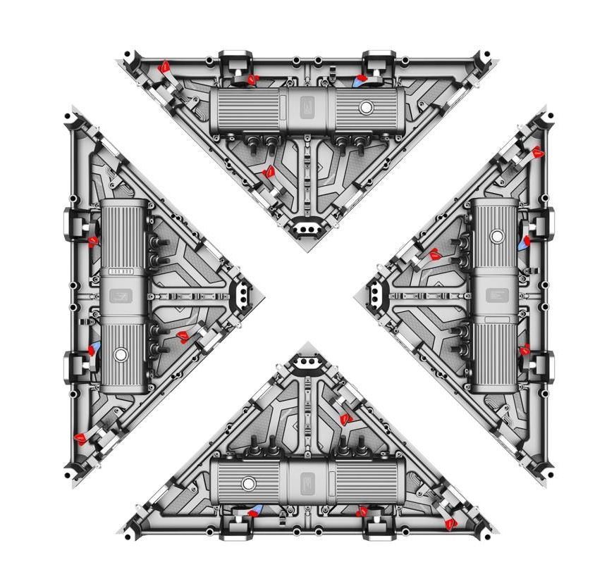 A black and white drawing of a triangle on a white background.