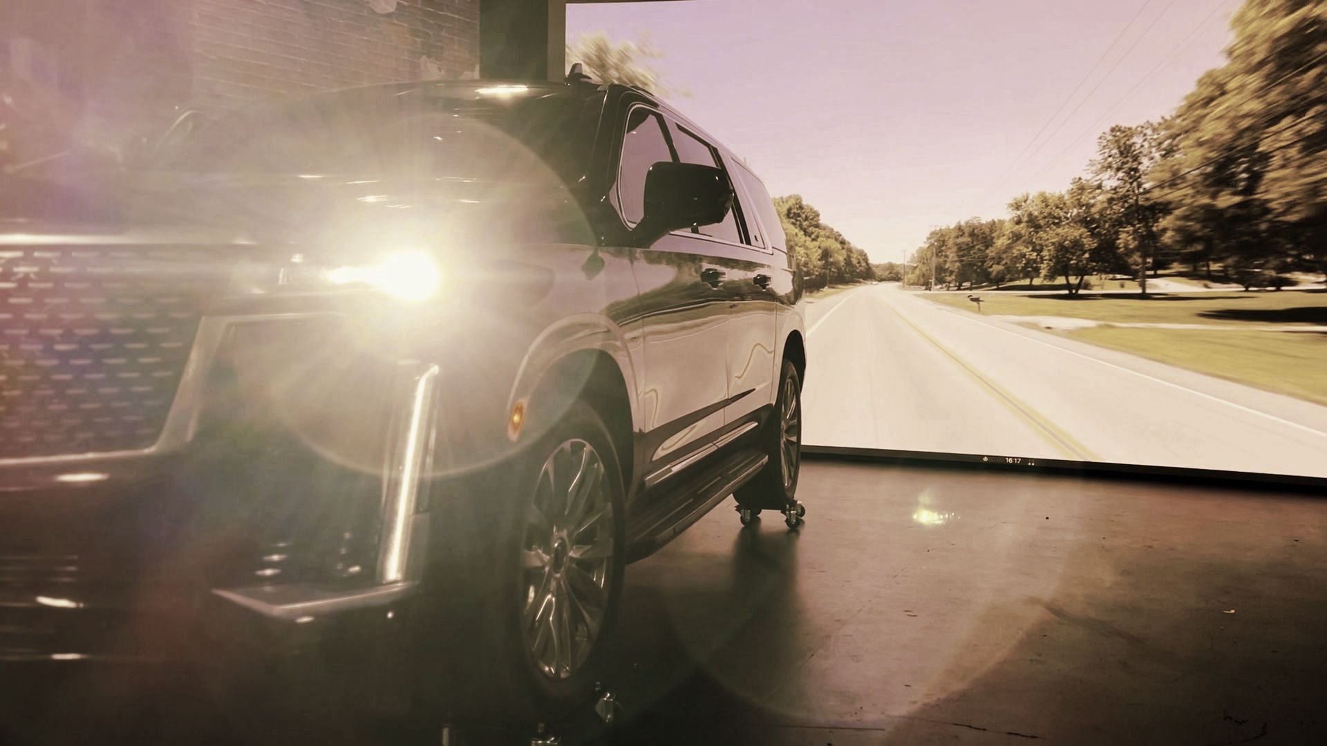 A car is parked on the side of the road.