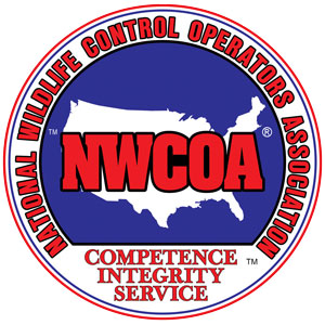 a logo for the nwcoa wildlife control operators association