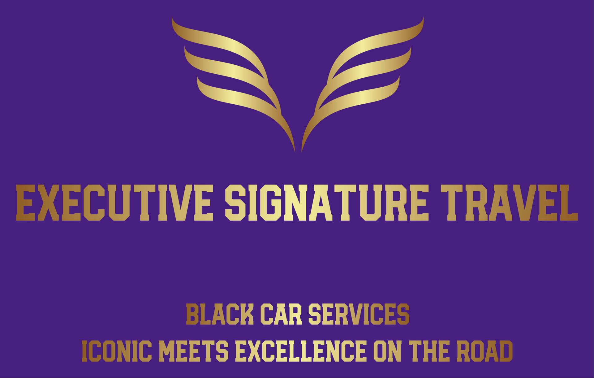 a purple and gold logo for executive signature travel | San Antonio, TX | Executive Signature Travel