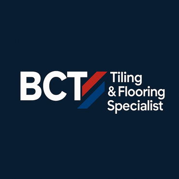 A logo for bonnet ceramic tiling with a mountain in the background.