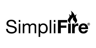 A black and white logo for a company called simplifire
