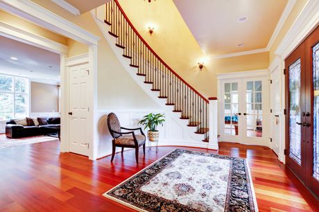 house with long stairs