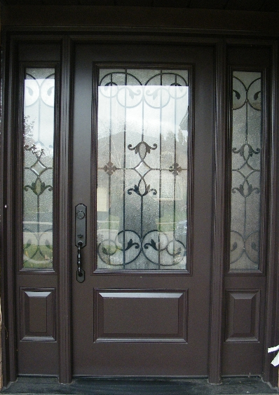 wrought iron glass door insert