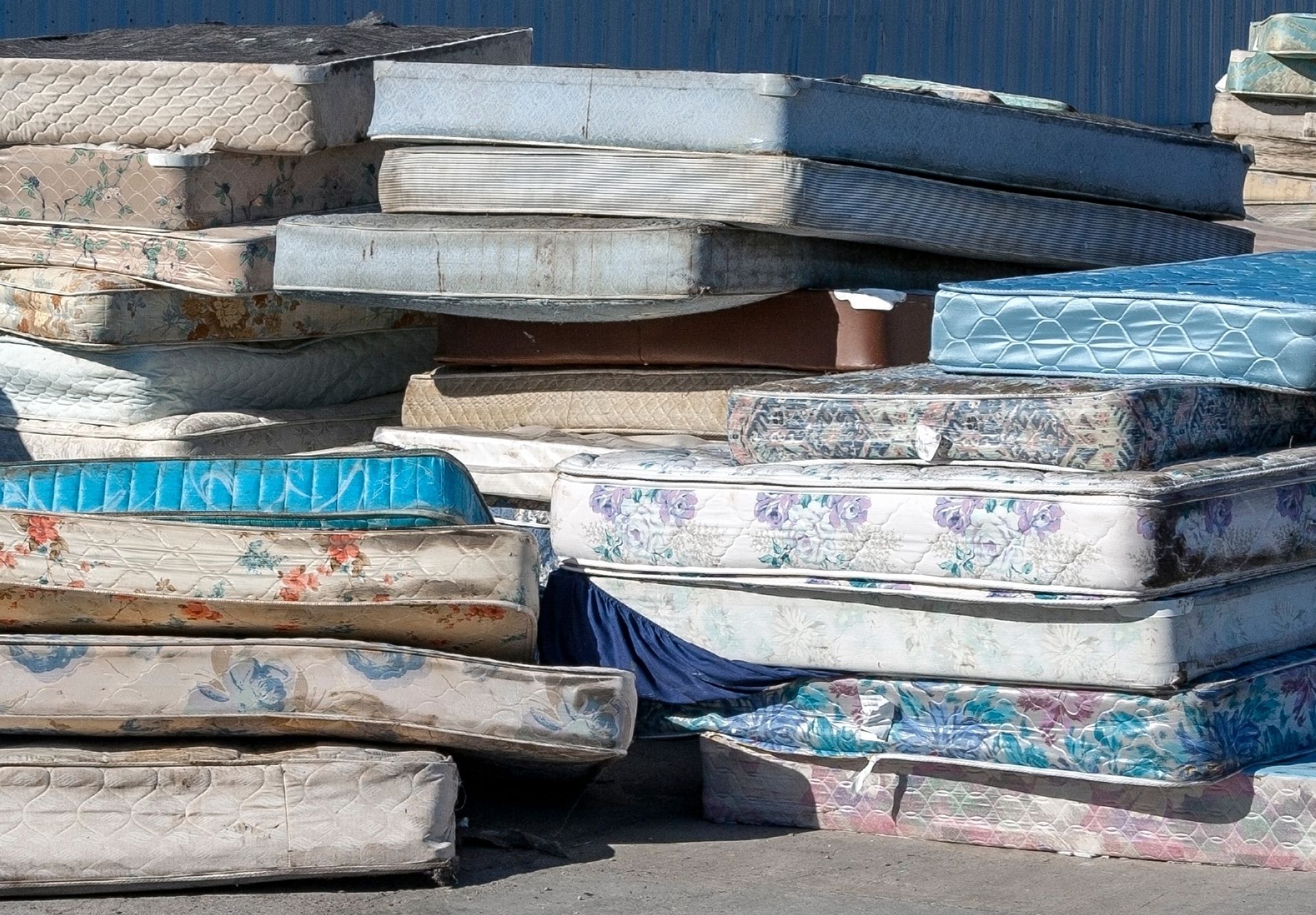 a pile of mattresses