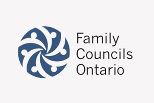 The family councils ontario logo is a blue circle with people in it.