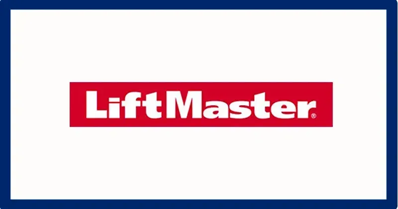 A red and white logo for liftmaster on a white background.