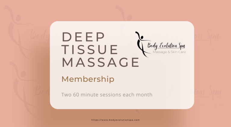 A card that says deep tissue massage membership on it A card that says deep tissue massage membership on it