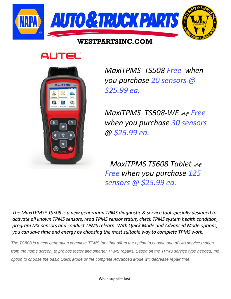 NAPA PARTS STORES West Parts And Supplies Inc. 8 Locations New