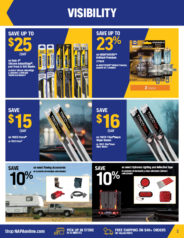 NAPA Auto Parts Retail Flyer