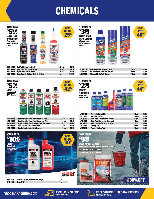 NAPA Auto Parts Retail Flyer