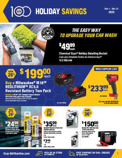 NAPA Auto Parts Retail Flyer