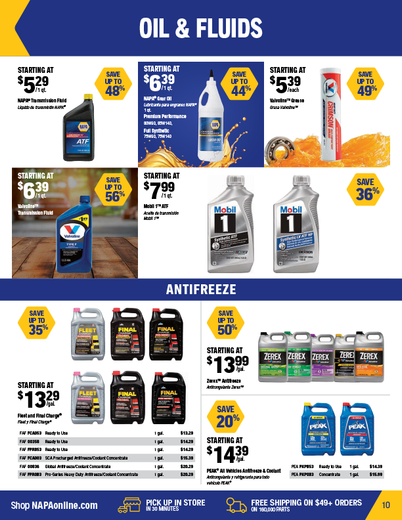 NAPA Auto Parts Retail Flyer