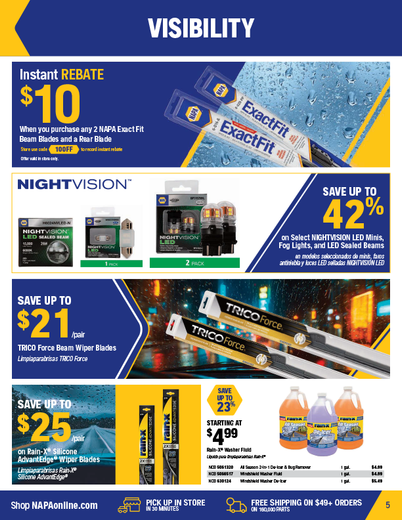 NAPA Auto Parts Retail Flyer
