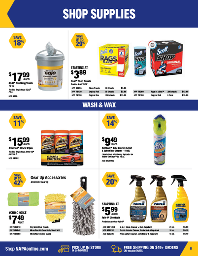 NAPA Auto Parts Retail Flyer