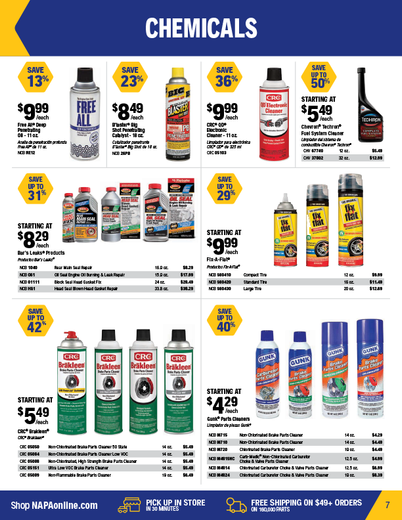 NAPA Auto Parts Retail Flyer