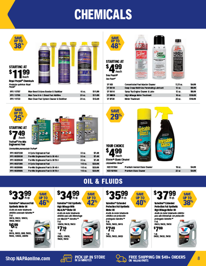 NAPA Auto Parts Retail Flyer