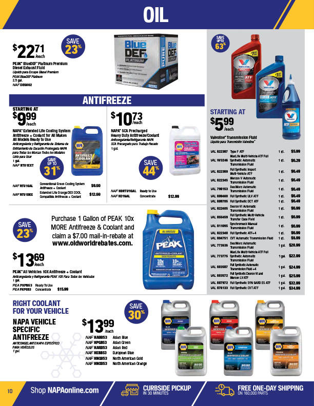 NAPA PARTS STORES West Parts And Supplies Inc. 8 Locations New