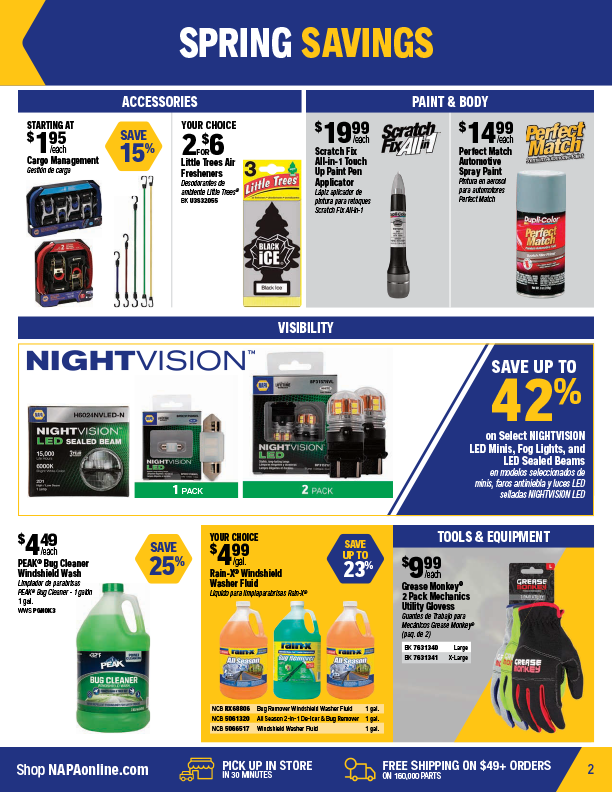 NAPA Auto Parts Retail Flyer