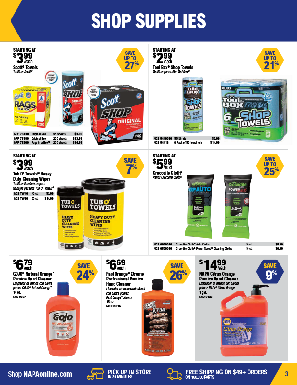 NAPA Retail Sales Flyer